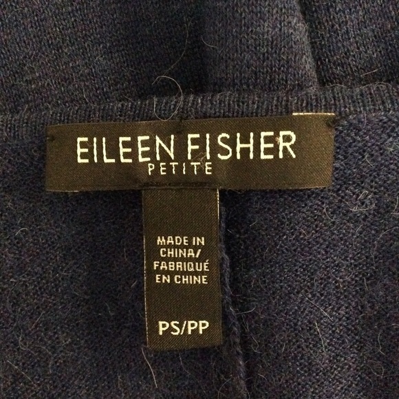 Eileen Fisher Blue Scoop Neck Marino Wool Alpaca Blend Top - Picture 6 of 7